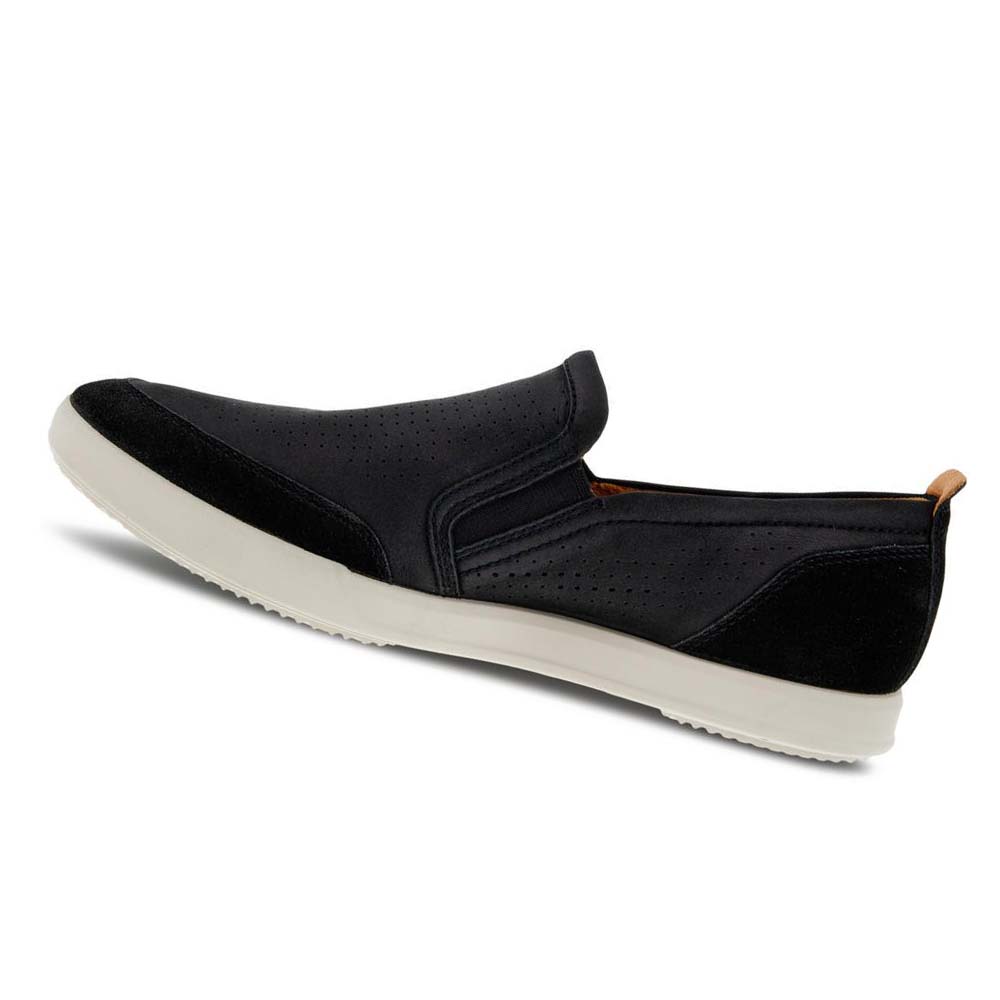 Ecco Collin 2.0 Retro Slip-on Fritidssko Herre Svarte | NO 465HAP